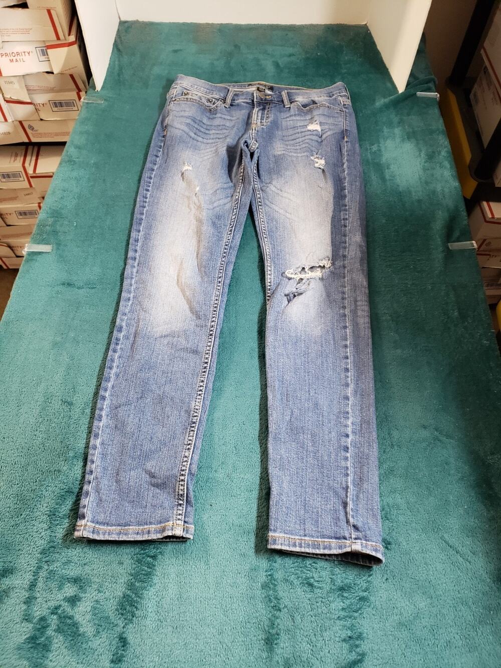 Banana Republic Jeans Size 0 Women Blue Pants Stretch Ladies Mid Rise Girlfriend